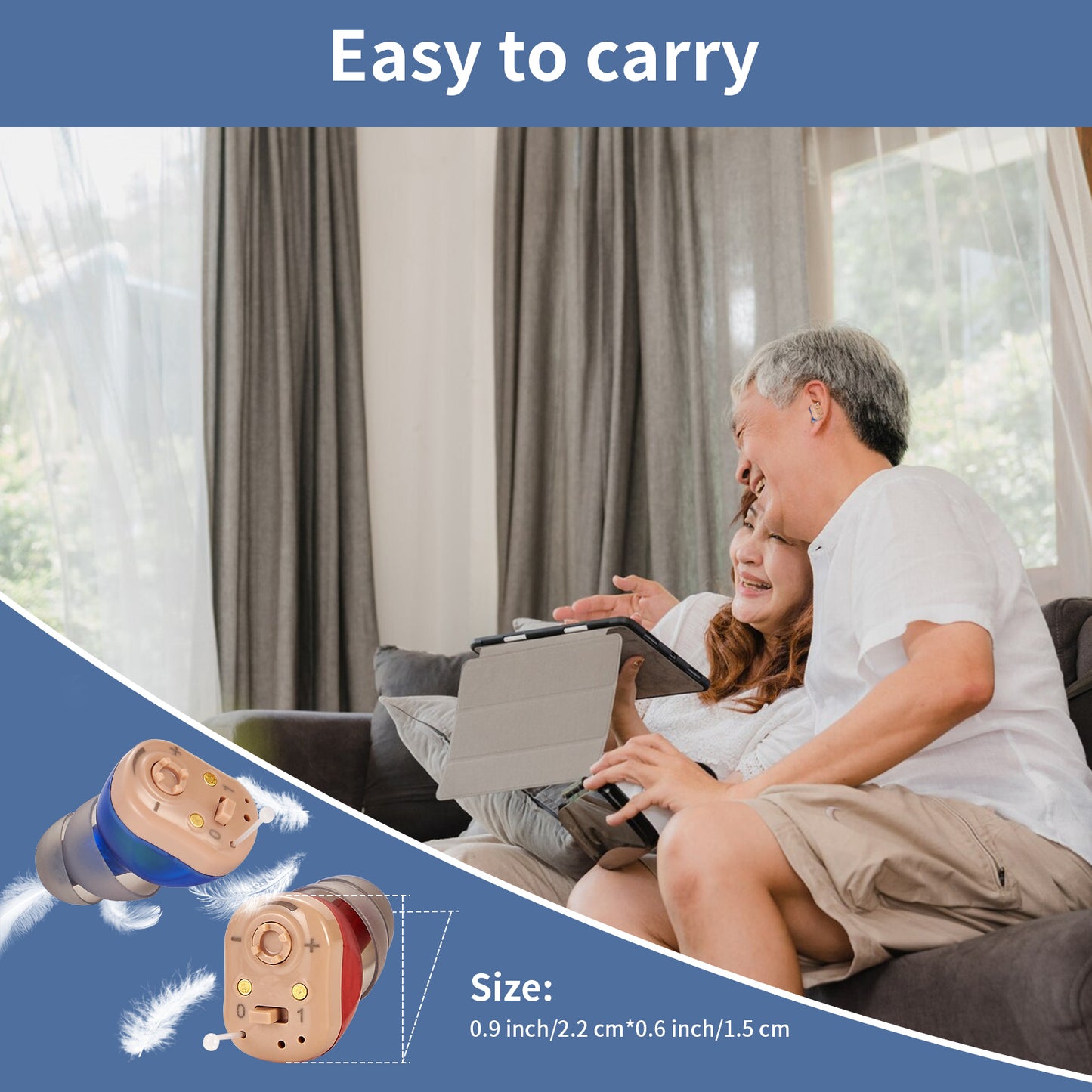 HIBRIQ VHP-1631 Hearing Aids, Rechargeable 32-Channel Hearing Amplifier with Noise Cancellation, Comfortable Design with Charging Dock, Binaural
