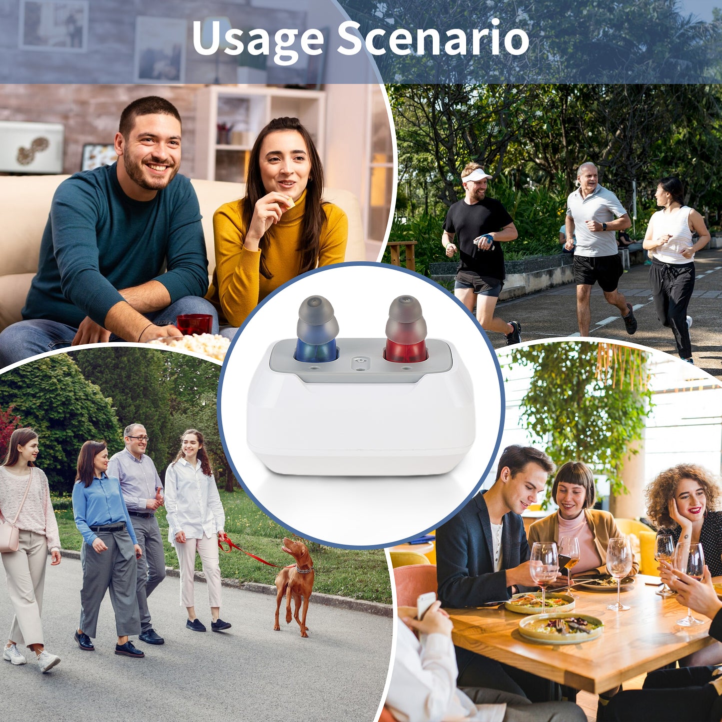 HIBRIQ VHP-1631 Hearing Aids, Rechargeable 32-Channel Hearing Amplifier with Noise Cancellation, Comfortable Design with Charging Dock, Binaural