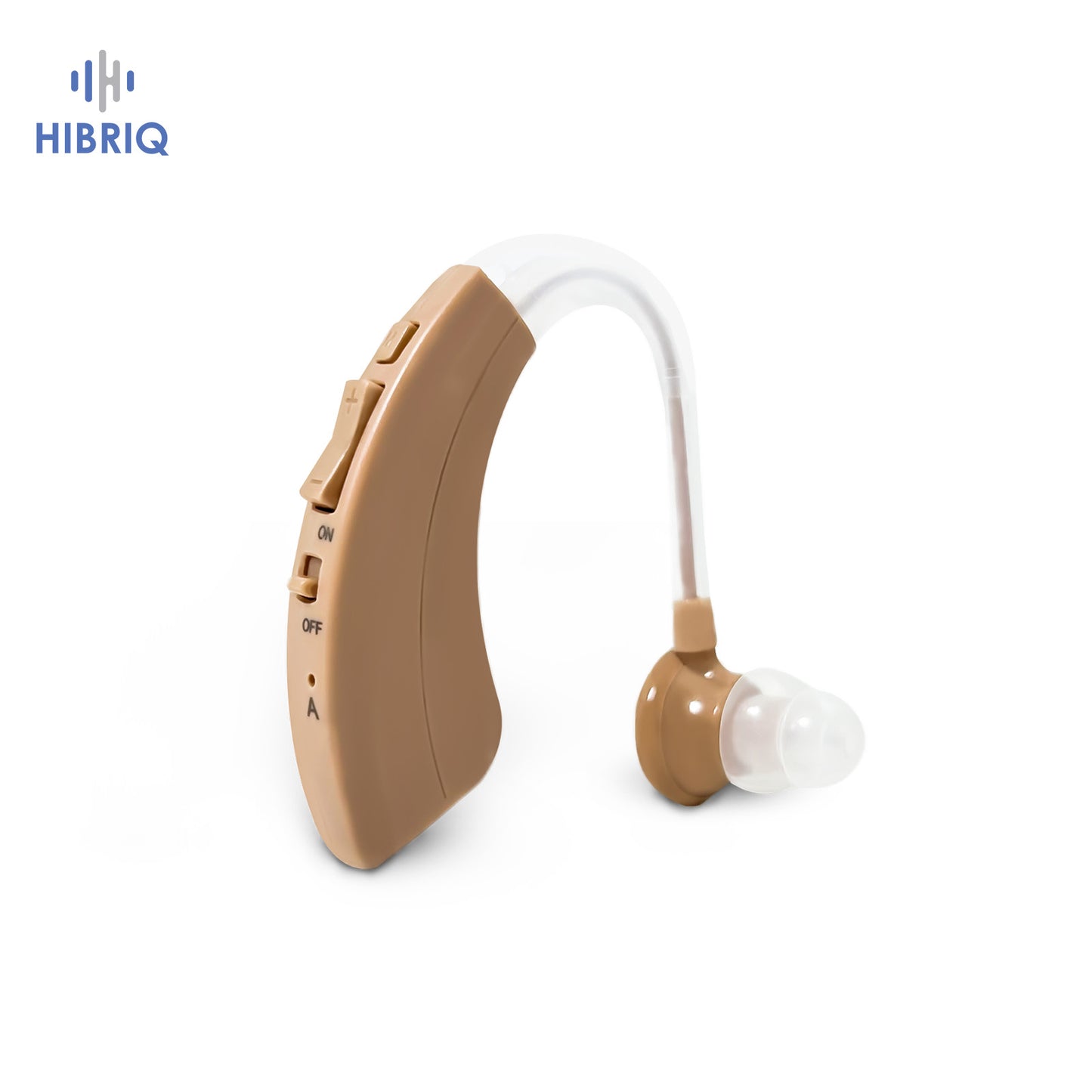 HIBRIQ VHP-1220AX Digital Hearing Aid for Adults, USB Rechargeable Sound Amplifier with Adjustable Volume & Modes, Intelligent Noise Reduction Sound Device, Beige, Single