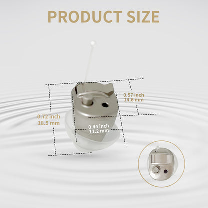 HIBRIQ VHP-603 Hearing Aids for Adults, Mini Invisible Hearing Amplifiers with Smart Noise Reduction, Binaural, Gold