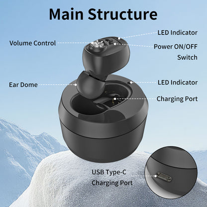 HIBRIQ VHP-1607 Hearing Aids, Rechargeable Hearing Amplifiers with Portable Charging Case, Single (Black)