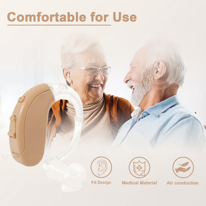 HIBRIQ VHP-703 Hearing Aid for Adults, Hearing Amplifier with Replaceable Battery, Single, Beige