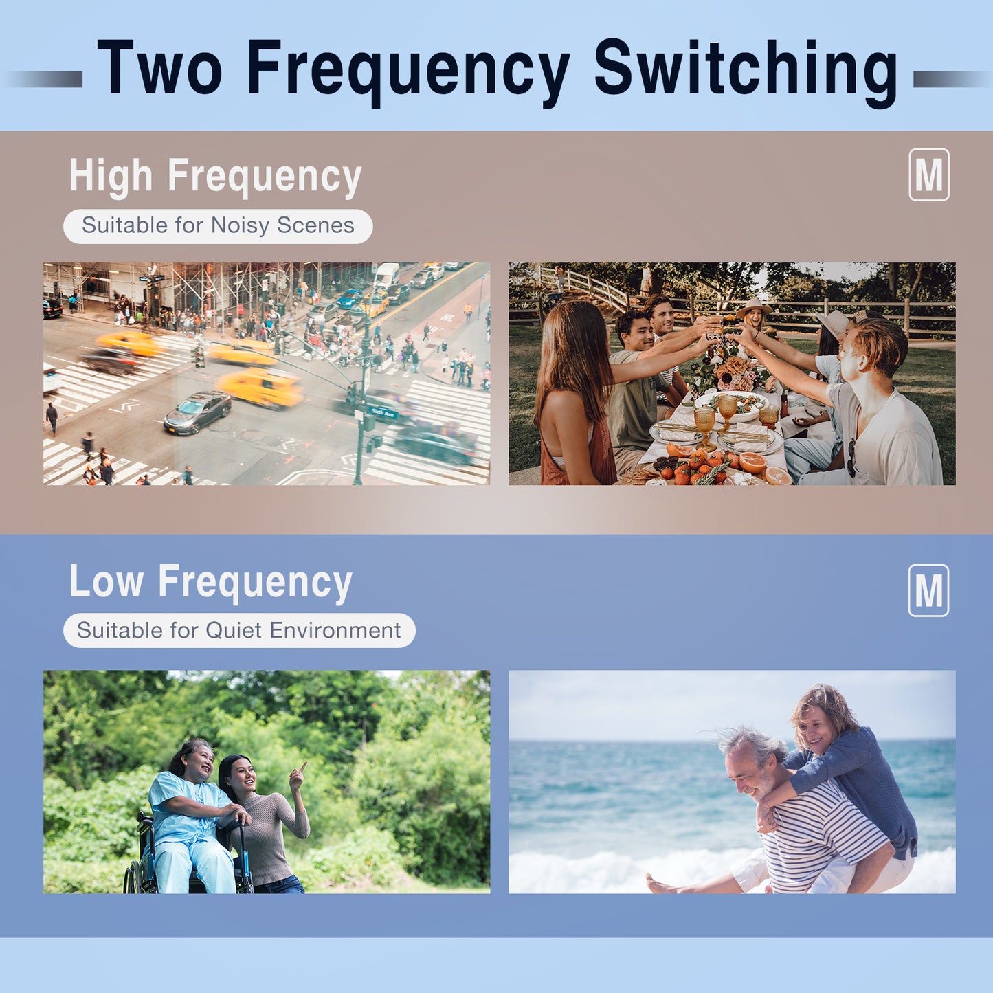 Digital Hearing Aids,Hearing Aids with 2 Frequency Mode and Hearing amplifier with Adjustable Volume and Noise Reduction