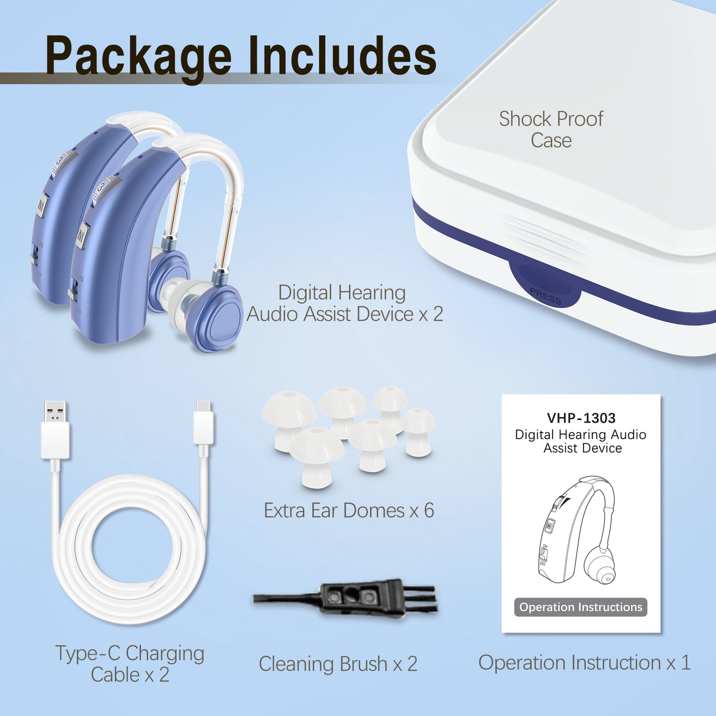 Digital Hearing Aids,Hearing Aids with 2 Frequency Mode and Hearing amplifier with Adjustable Volume and Noise Reduction