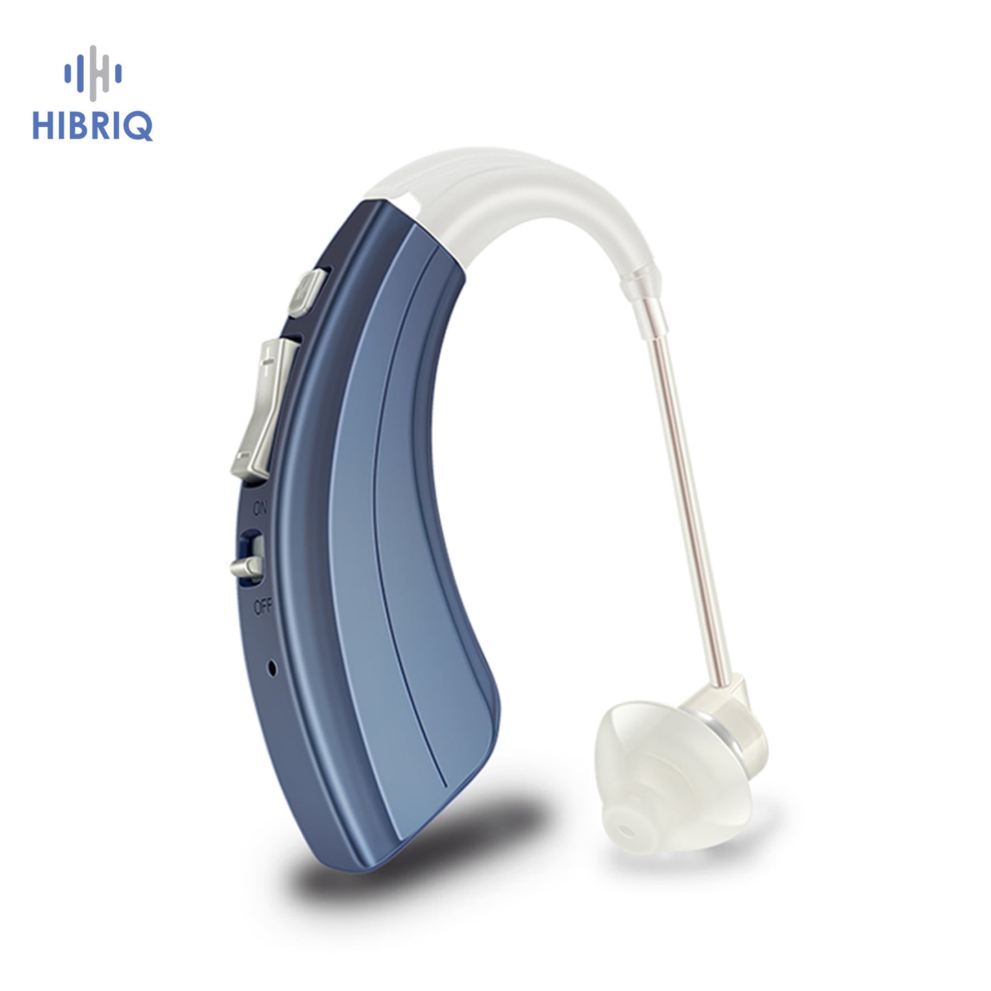 HIBRIQ VHP-1222 Advanced Hearing Aid for Adults, Rechargeable Hearing Amplifier with Intelligent Noise Reduction, Adjustable Volume & Mode, Lightweight and Comfortable Design, Blue, Single