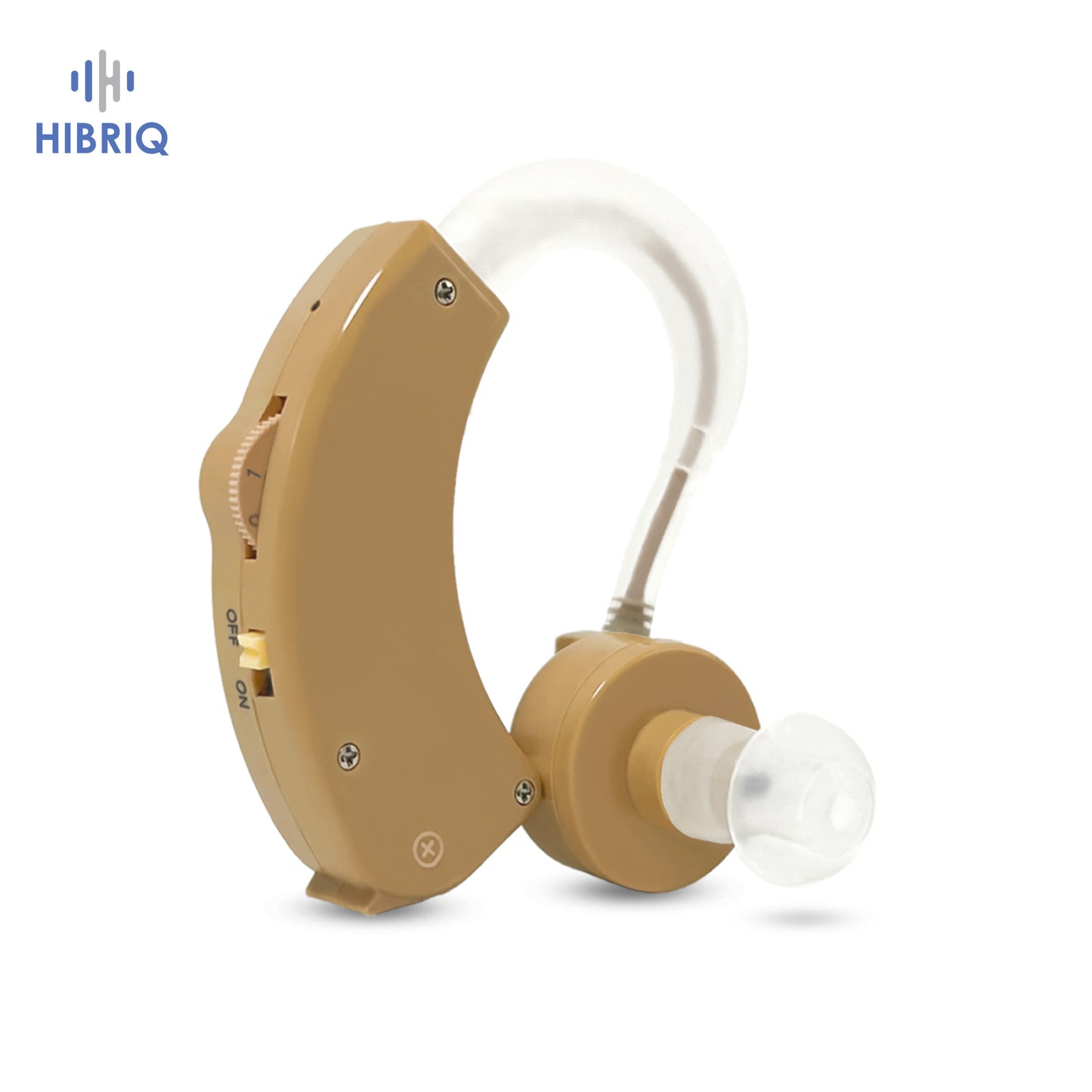 HIBRIQ HAP-20 Hearing Aid for Adults, Hearing Amplifier with Replaceable Battery, Single (Beige)