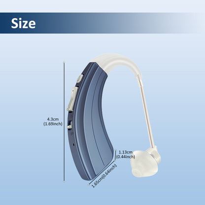 HIBRIQ VHP-1222 Advanced Hearing Aid for Adults, Rechargeable Hearing Amplifier with Intelligent Noise Reduction, Adjustable Volume & Mode, Lightweight and Comfortable Design, Blue, Single