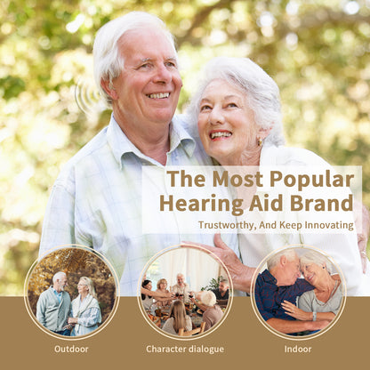 HIBRIQ HAP-20T Hearing Aids for Adults, Hearing Amplifiers with Replaceable Battery, Binaural (Beige)