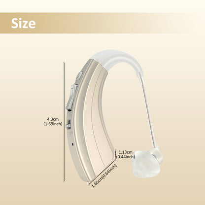 HIBRIQ VHP-1222 Advanced Hearing Aids for Adults, Rechargeable Hearing Amplifiers with Intelligent Noise Reduction, Adjustable Volume & Mode, Lightweight and Comfortable Design, Gold, Binaural